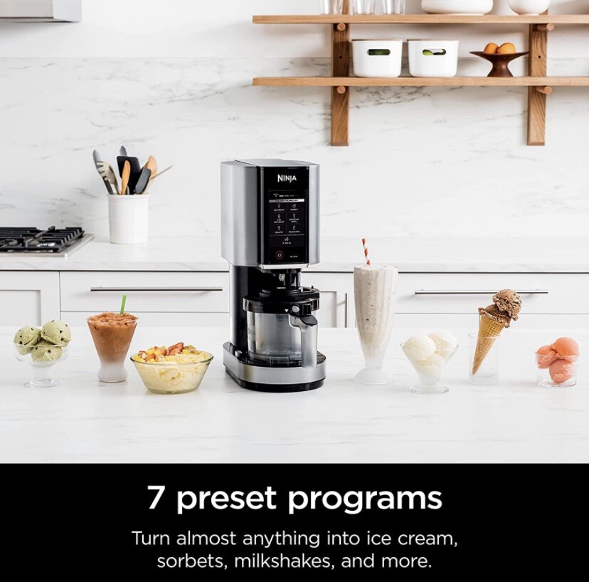 Ninja NC301 CREAMi Ice Cream Maker 7 One-Touch Programs 16oz Pints Silver/Black