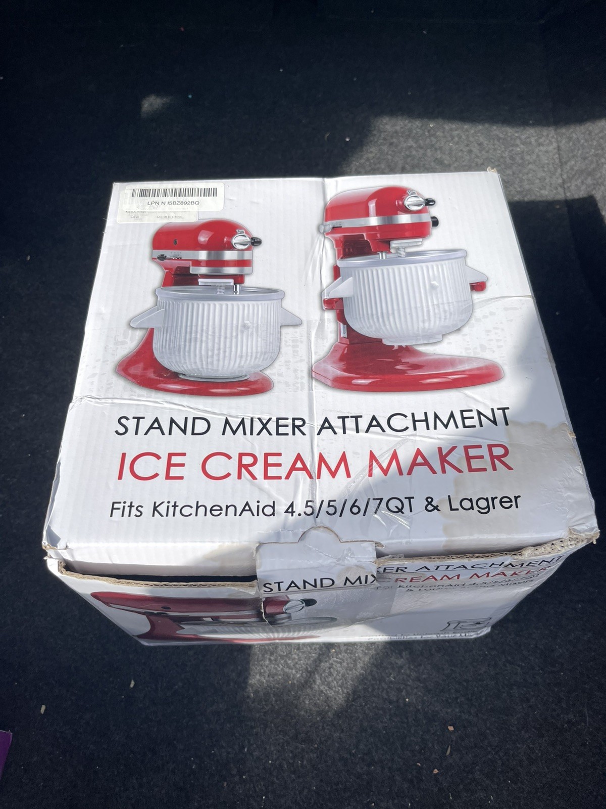 KitchenAid KSMICM Ice Cream Maker Attachment 2 Quart White Bowl