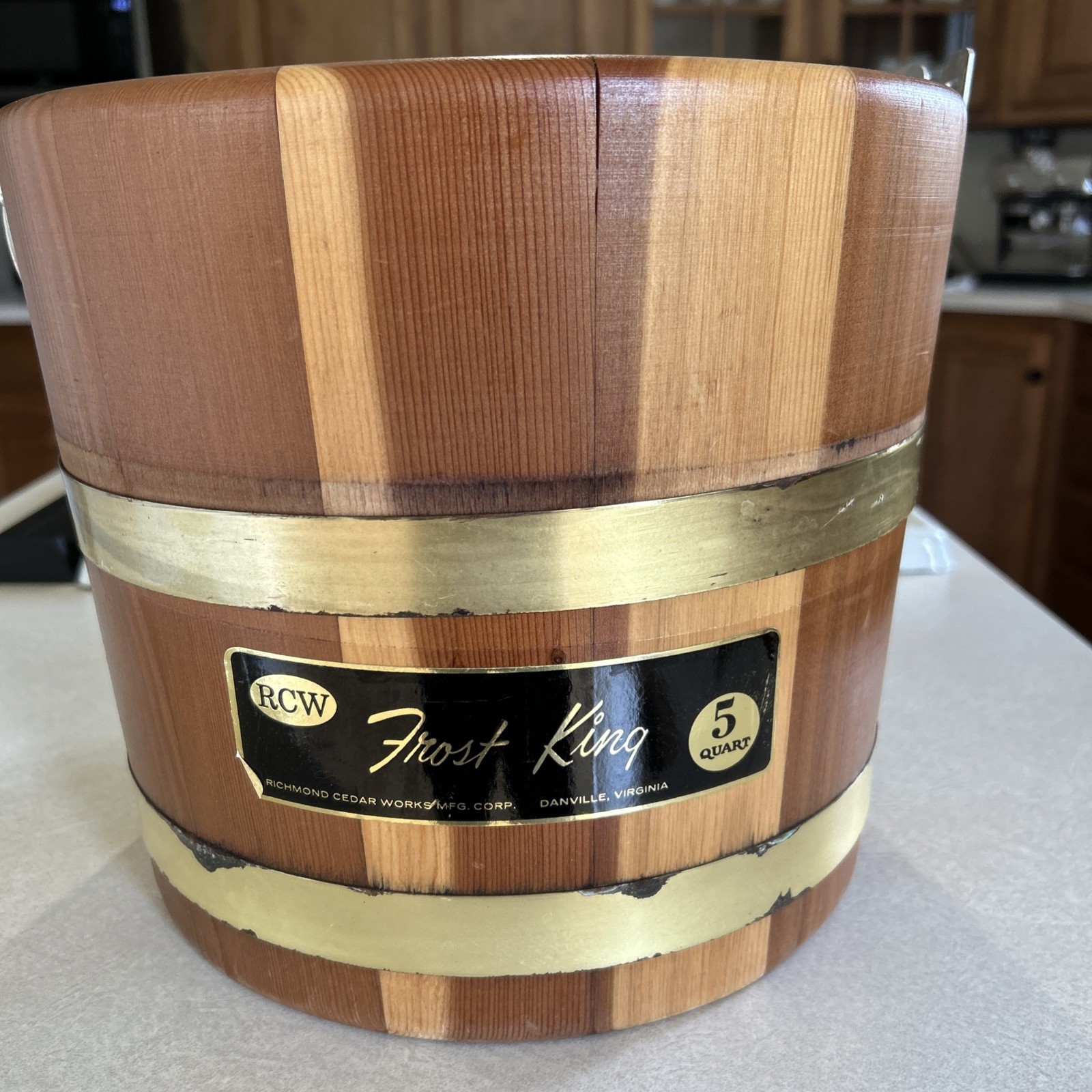 Vintage BUCKET ONLY RCW Ice Cream Freezer Maker 5 Qt cedar -Richmond Cedar Works
