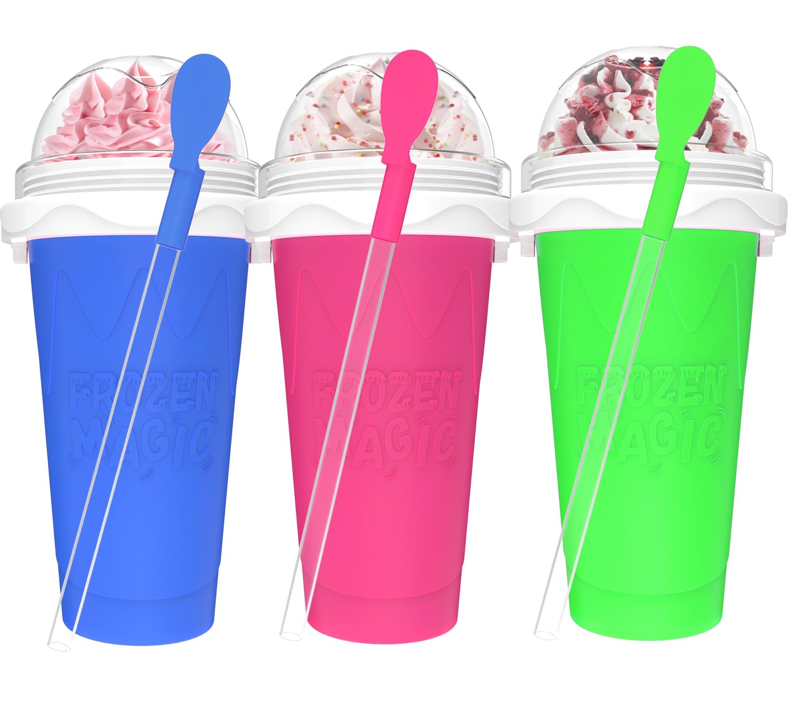 3PCS Slushie Maker Cup, Quick Frozen Magic Cups for Homemade Milk Shake Ice C…