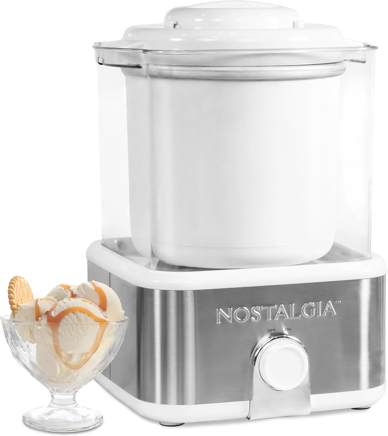 Electric Ice Cream Maker with 2-Qt Double Insulated Gel Canister & Stainless Ste