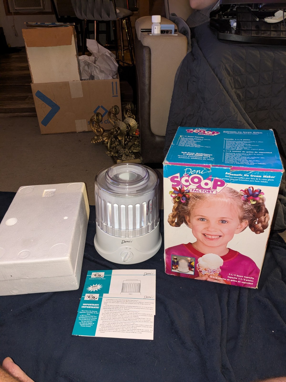 Deni Scoop Factory 5100 White Auto Ice Cream Maker 1 1/2 Qt NIB 1997 New