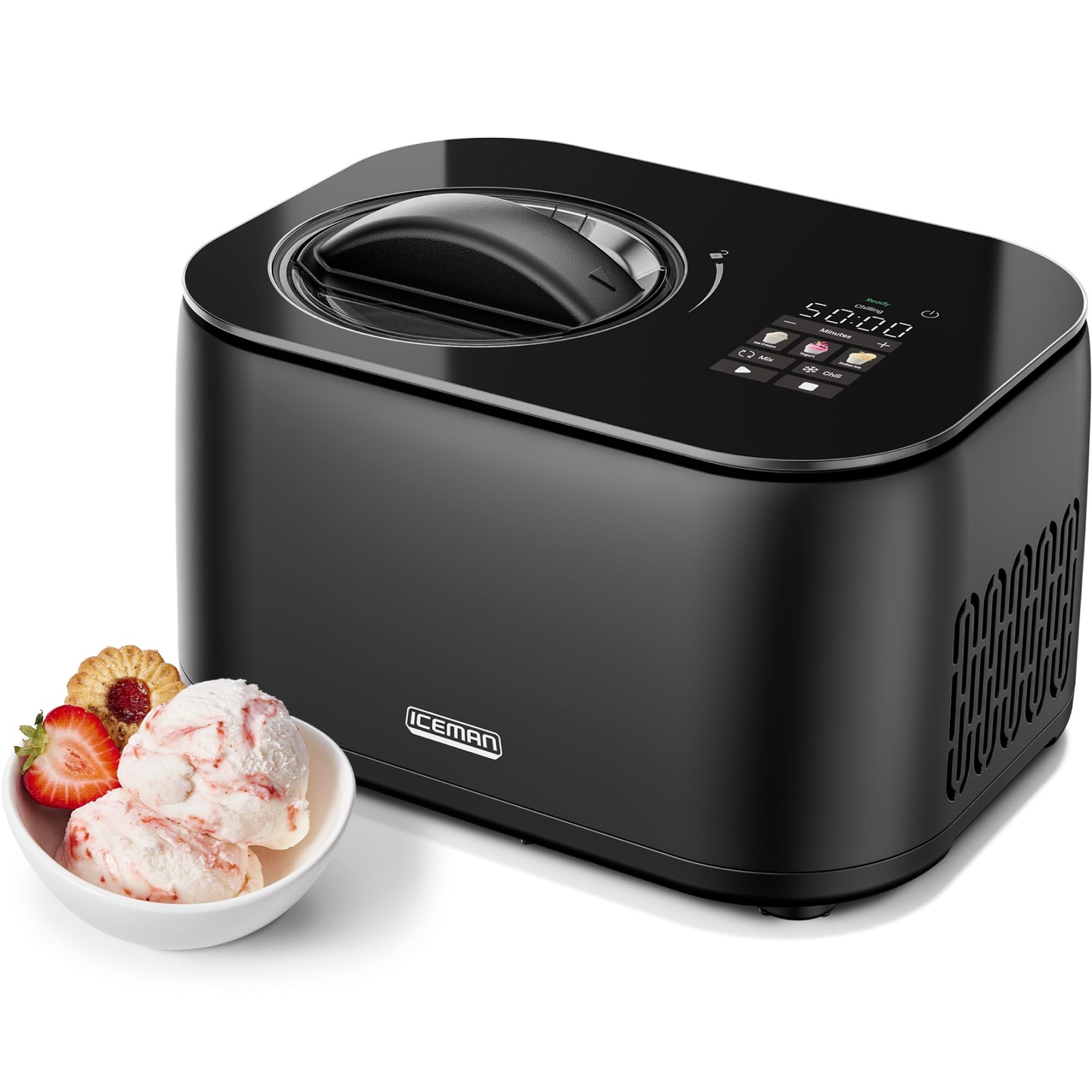 Iceman by Ice Cream Maker, No Pre-Freezing with Built-In Compressor, Makes Ic…