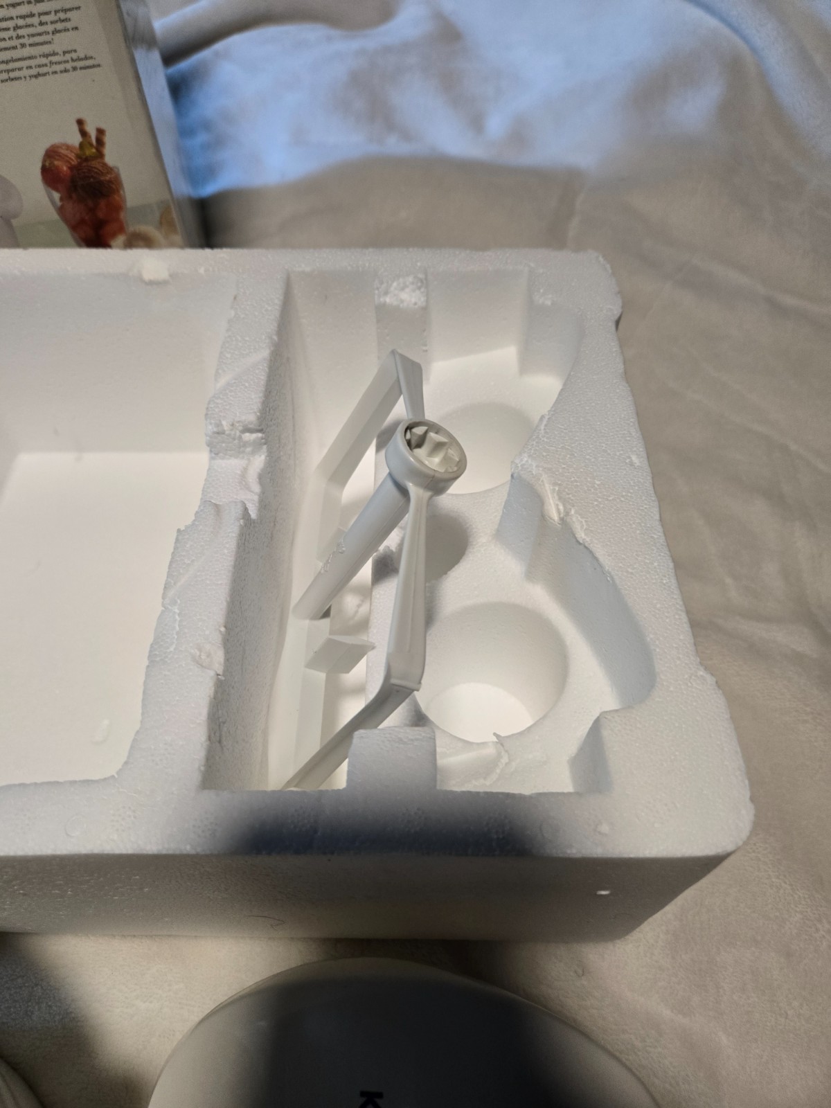 Krups La Glaciere Ice Cream & Sorbet Maker Model 358 White-NO GLASS LID