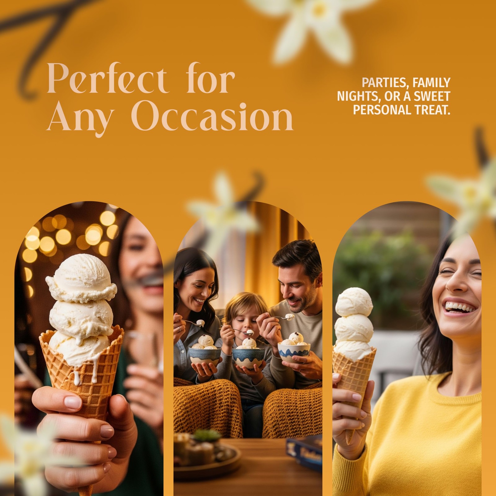 Triple Scoop – Premium Vanilla Ice Cream Mix For Maker. 1 Pack