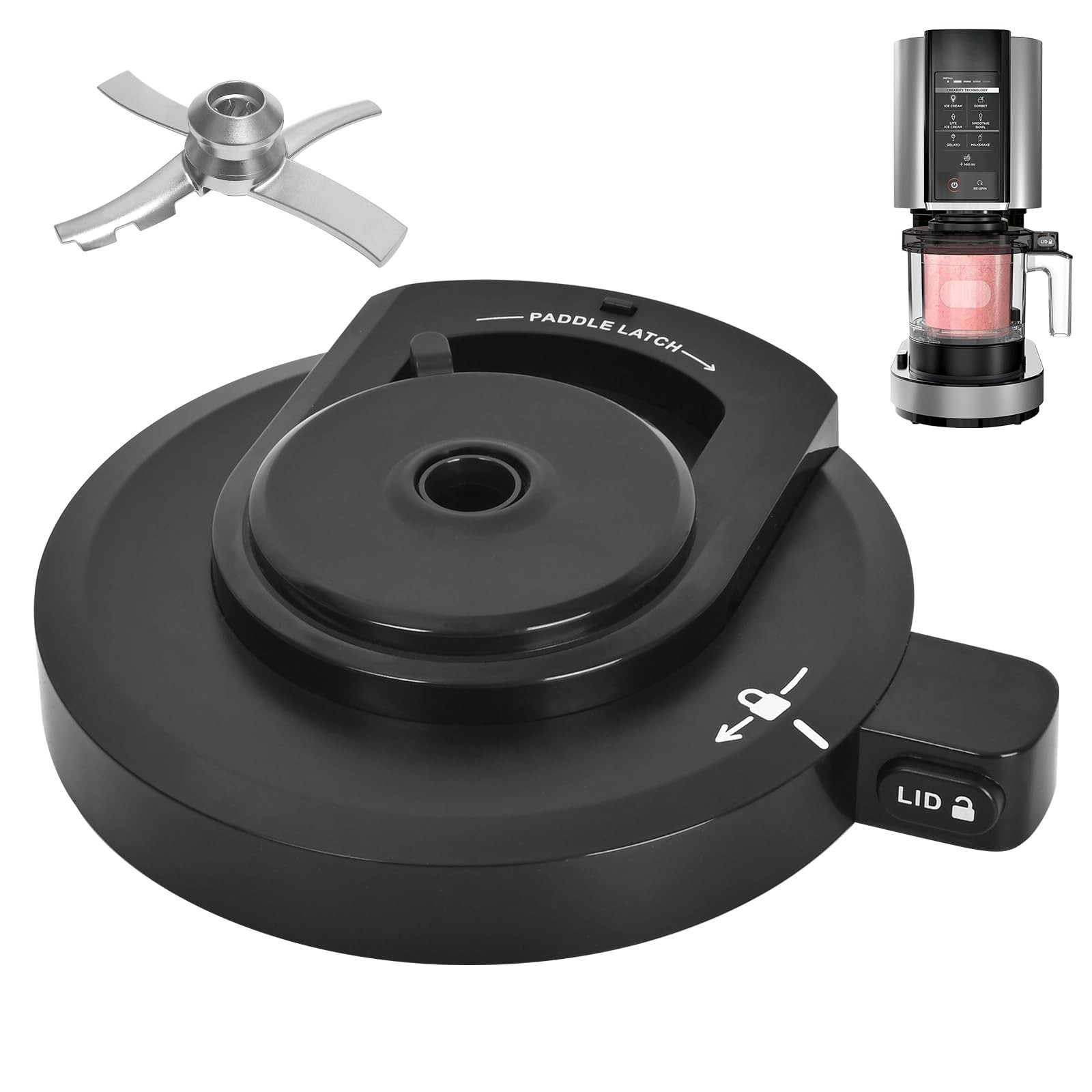 Outer Bowl Lid & Paddle Replacement for NC299AMZ/NC301/NC300 Creami Parts