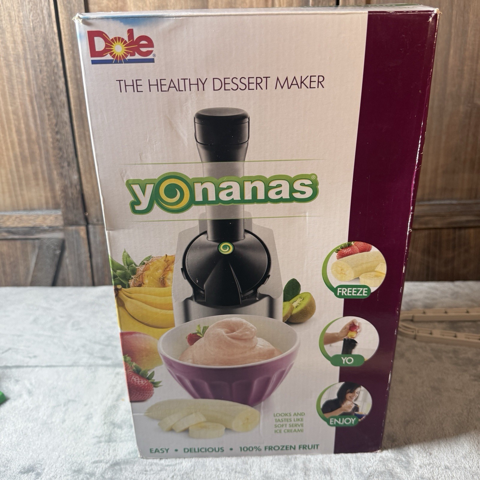 Yonanas Classic Vegan, Dairy-Free Frozen Fruit Soft Serve Maker w/ 36 Recipe NEW