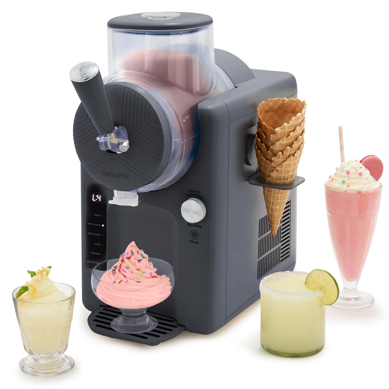 GreenPan Frost Ice Cream Maker Slushie Machine Soft Serve Sorbet Margaritas