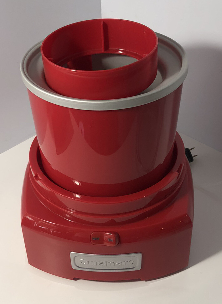 Red Cuisinart ICE-21 Frozen Yogurt-Ice Cream and Sorbet Maker–used a few times