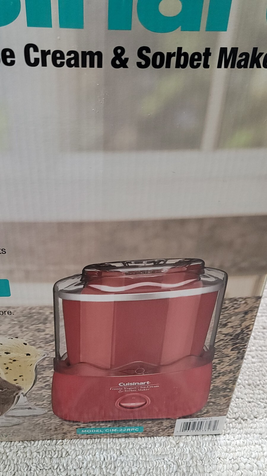 Cuisinart ICE-21R Red 1.5 QT Frozen Yogurt-Ice Cream Sorbet Maker USED