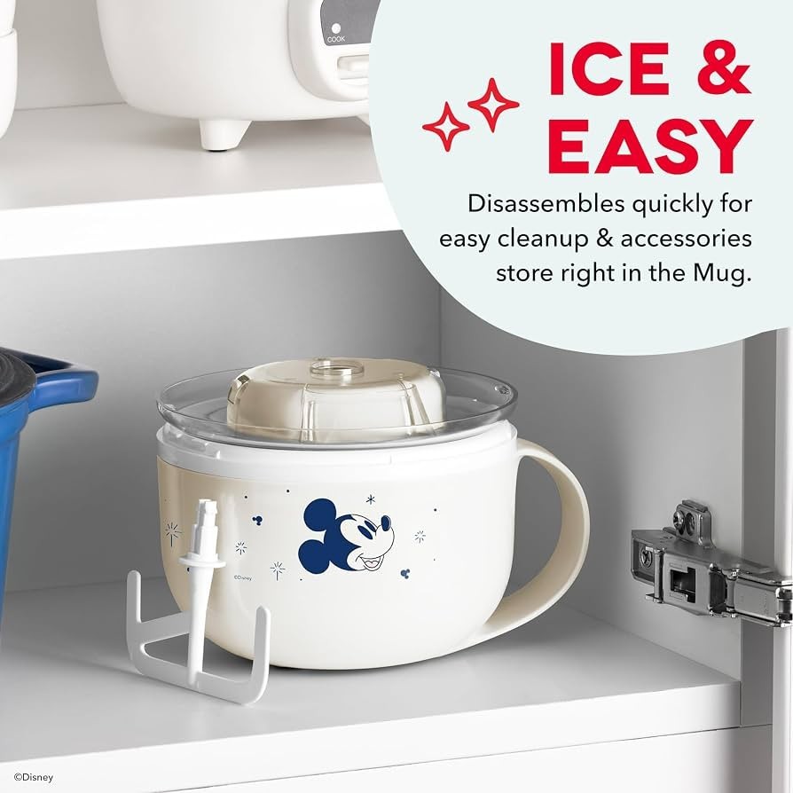Dash Disney Mickey and Minnie Ice Cream Maker Mugs, New In Box. Date night Idea