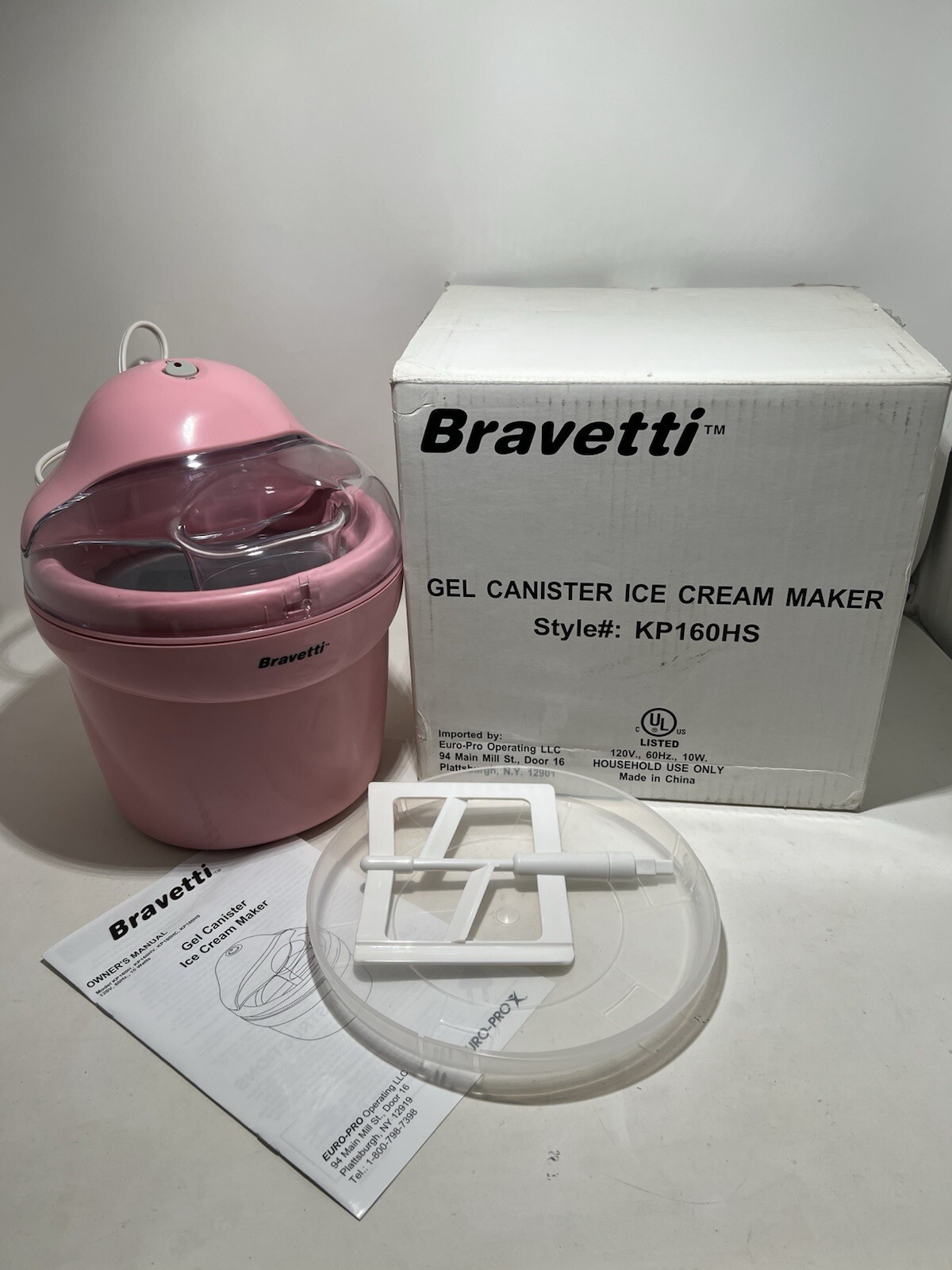 Bravetti Gel Canister Ice Cream Maker – Model KP160HS – Pink