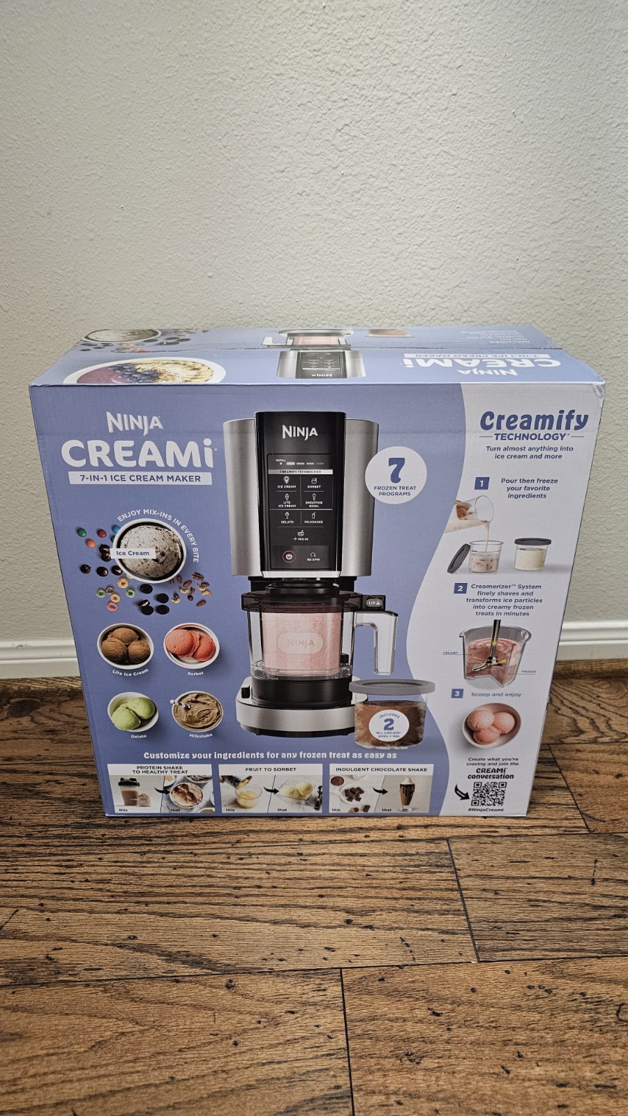 NEW IN BOX Ninja CREAMi 7-in-1 Ice Cream Maker NC301 Grey