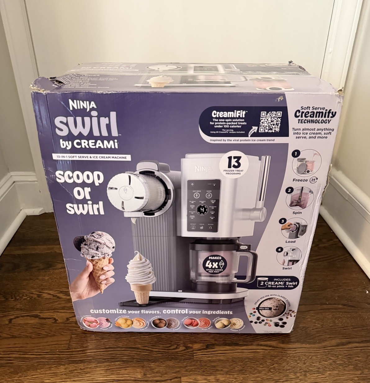 Ninja CREAMi Scoop & Swirl 13-in-1 Soft Serve Ice Cream Maker NC701