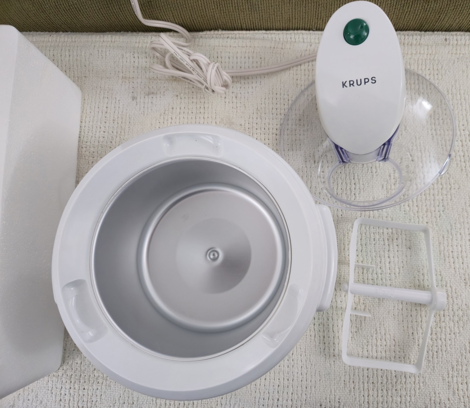 Krups La Glaciere Ice Cream Sorbet Maker Model 358 White Tested Works Video!