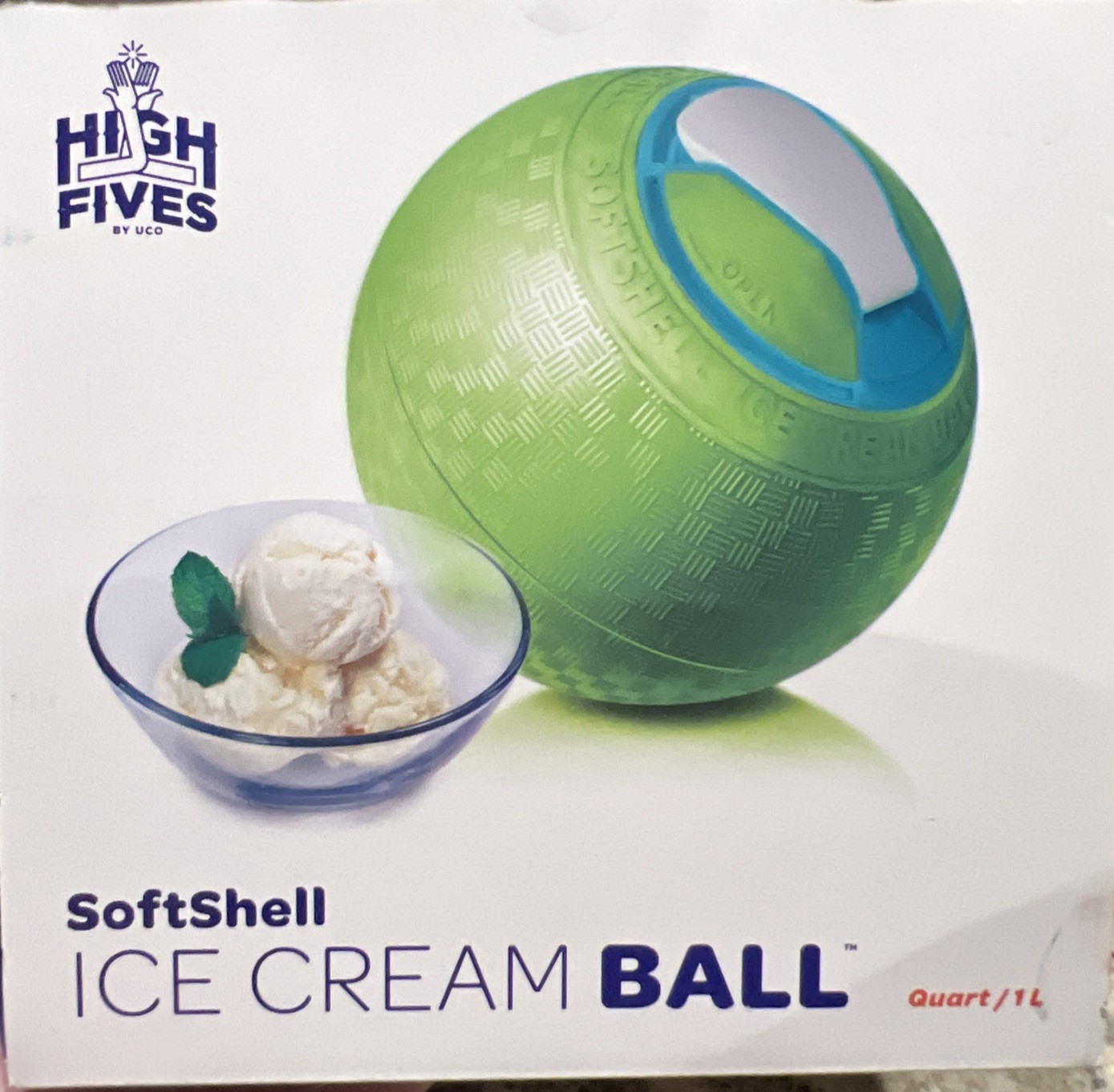 Yay Labs High Fives UCO Soft Shell Blue Ice Cream Ball Maker 1 Quart w/ Box READ
