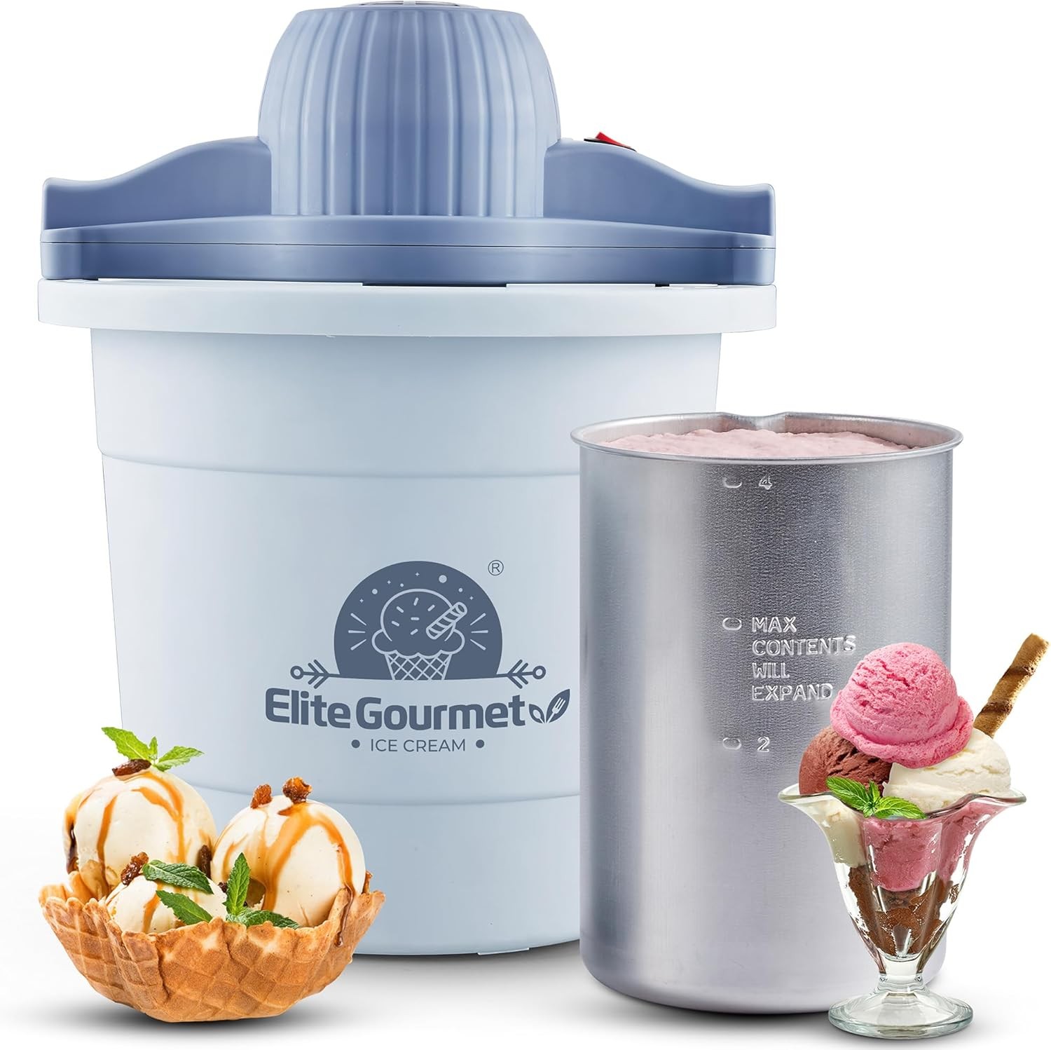 4Qt Electric Ice Cream Maker EIM350 Delicious Homemade Ice Cream Gelato Sorbet