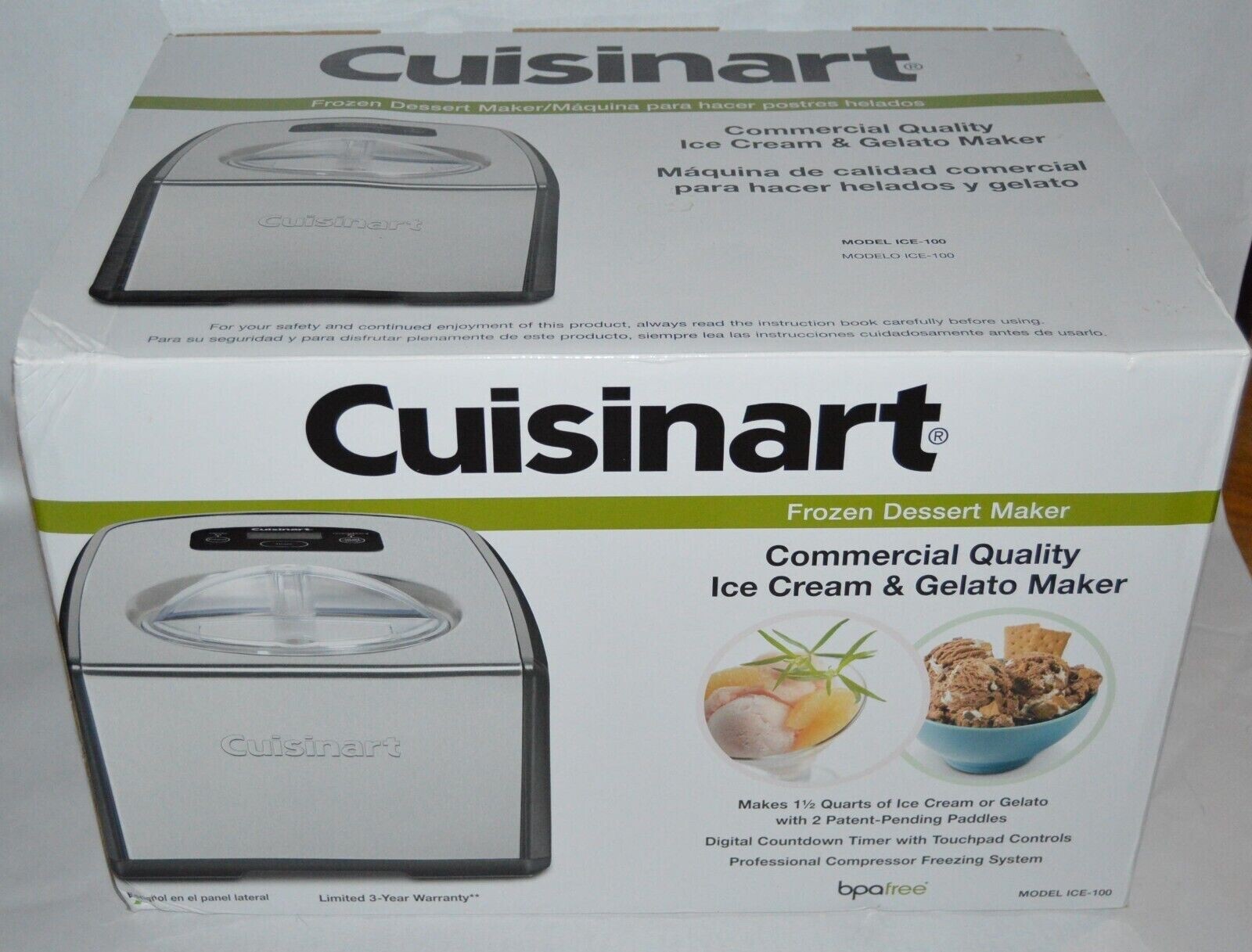New Cuisinart ICE-100 Ice Cream and Gelato Maker