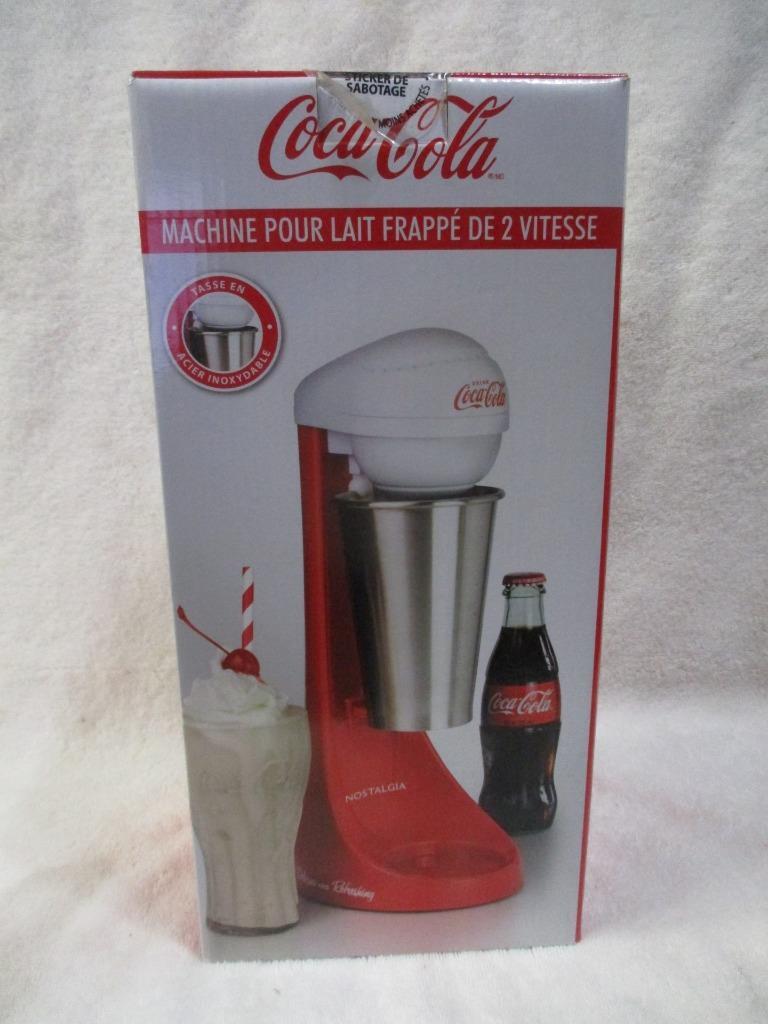 Coca-Cola 2-Speed Milkshake Maker Electric Mixer Stainless Steel Cup Nostalgia