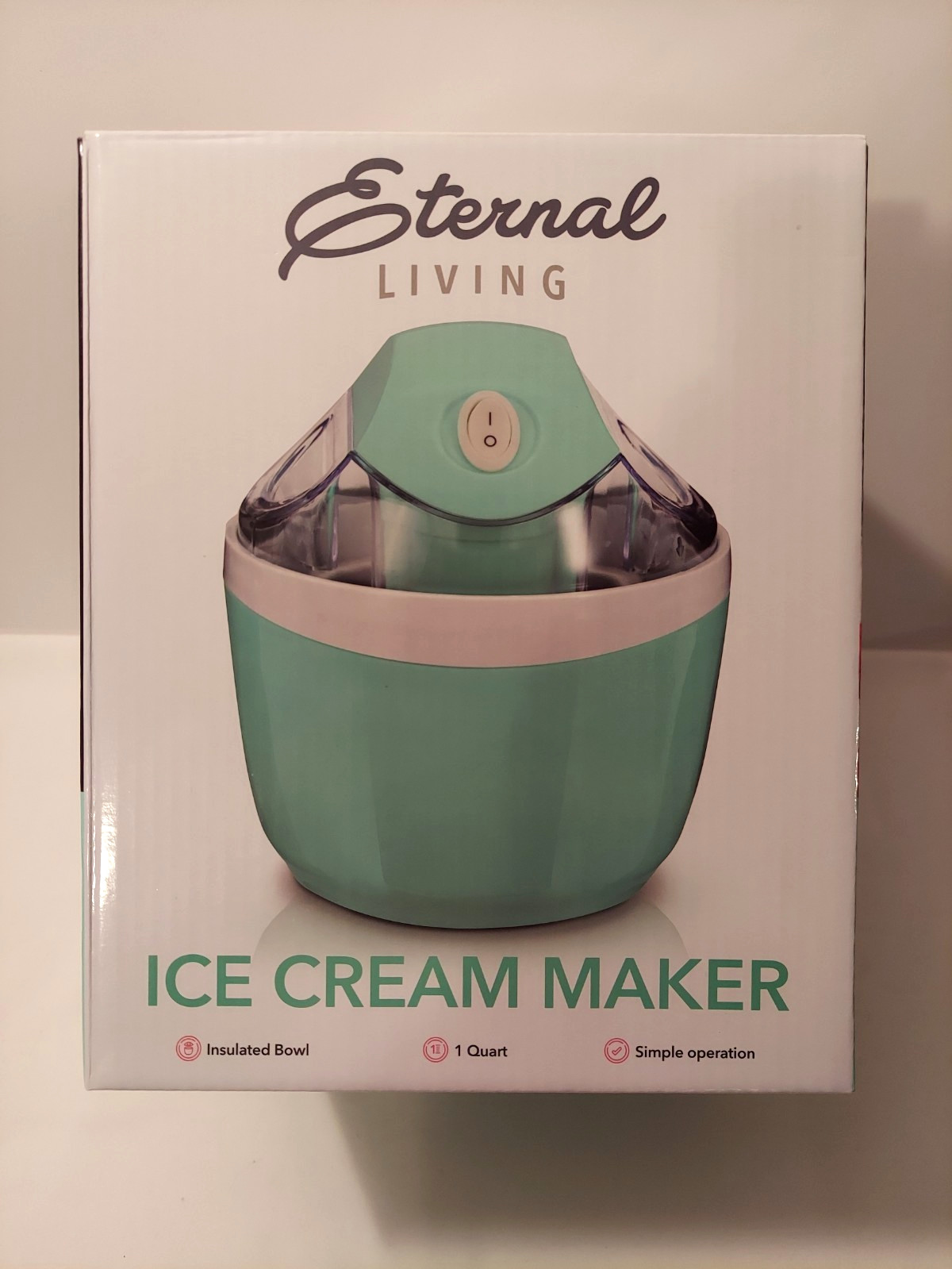 Electric Ice Cream Maker Eternal Living Mint Green 1 Quart Capacity New