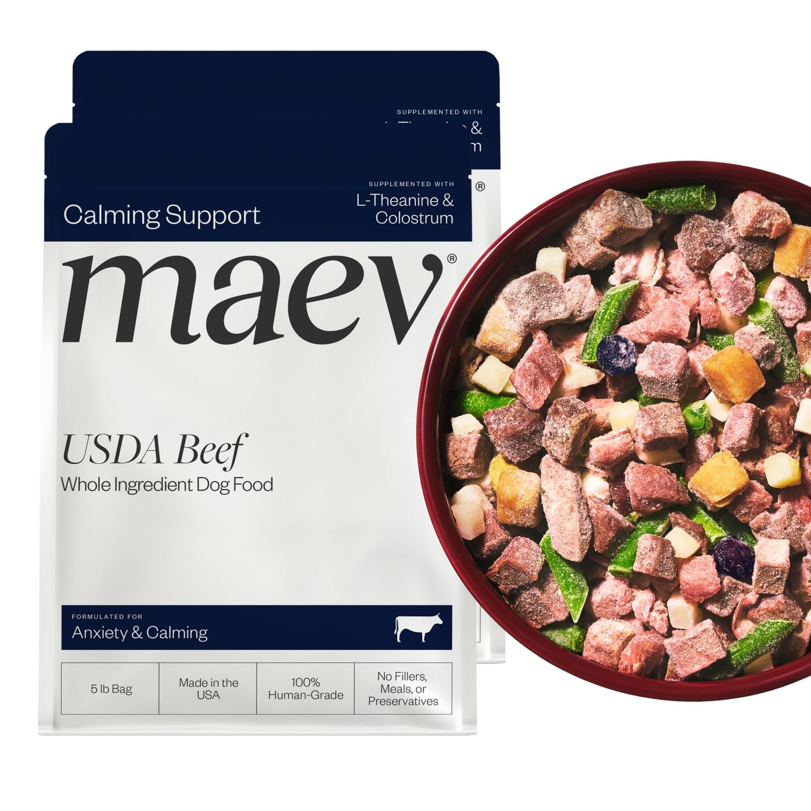 Maev Human-Grade Fresh-Frozen Beef Dog Food Grain-Free Whole Ingredient Raw