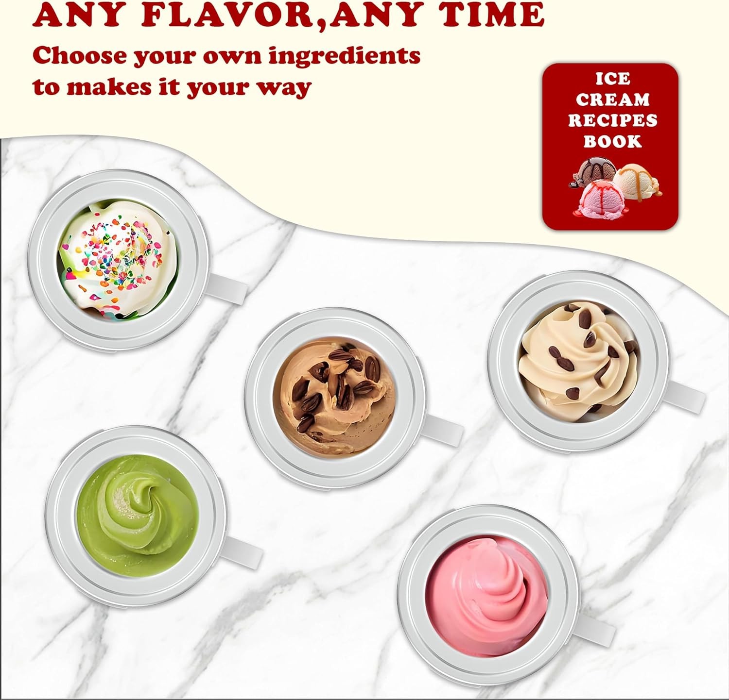 Ice Cream Maker Attachment All KitchenAid Stand Mixer,with One 250ML Frozen