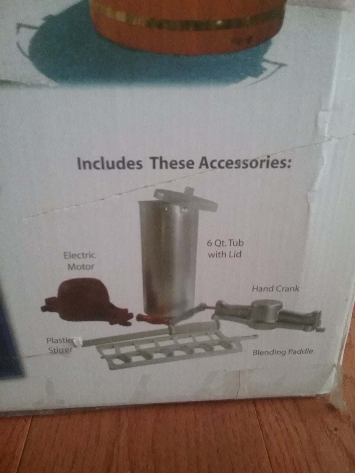 AMERIHOME Old Fashioned 6 QT Electric/Hand Crank ICE CREAM MAKER MODLE ICM6 NEW