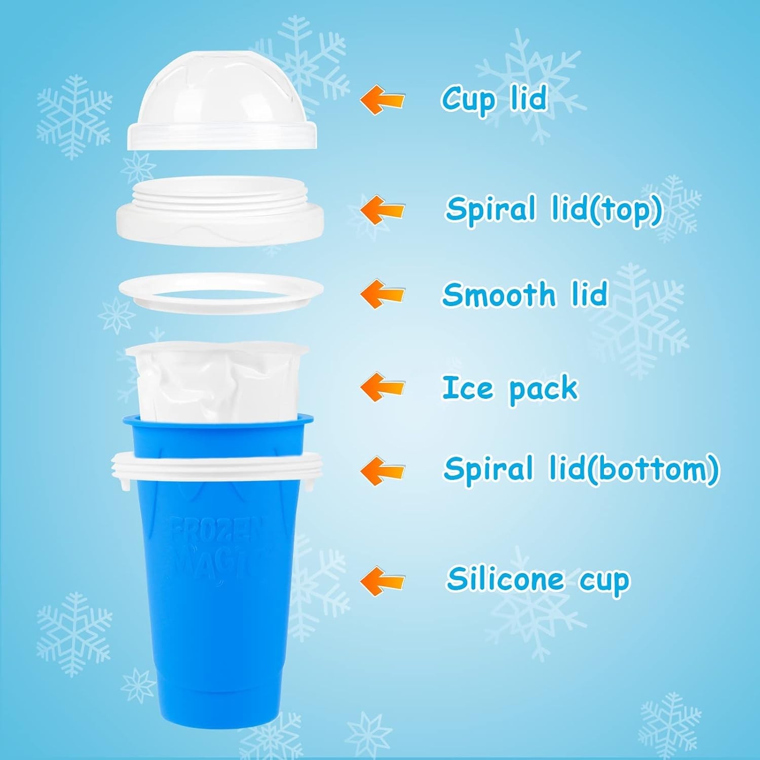 Portable Double Layer Slushie Maker Cup – DIY Frozen Treats for All Ages, Blue