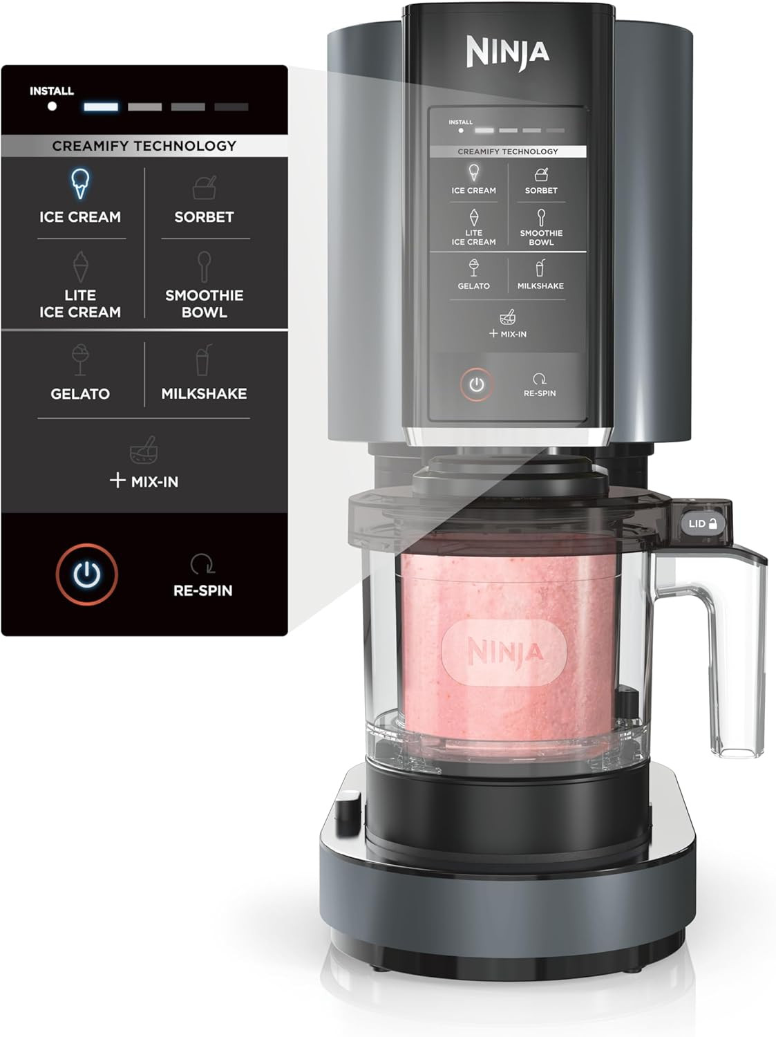 Creami, Ice Cream Maker, Ice Cream, Gelato, Sorbet ,Milkshakes, Mix-Ins, Smoothi