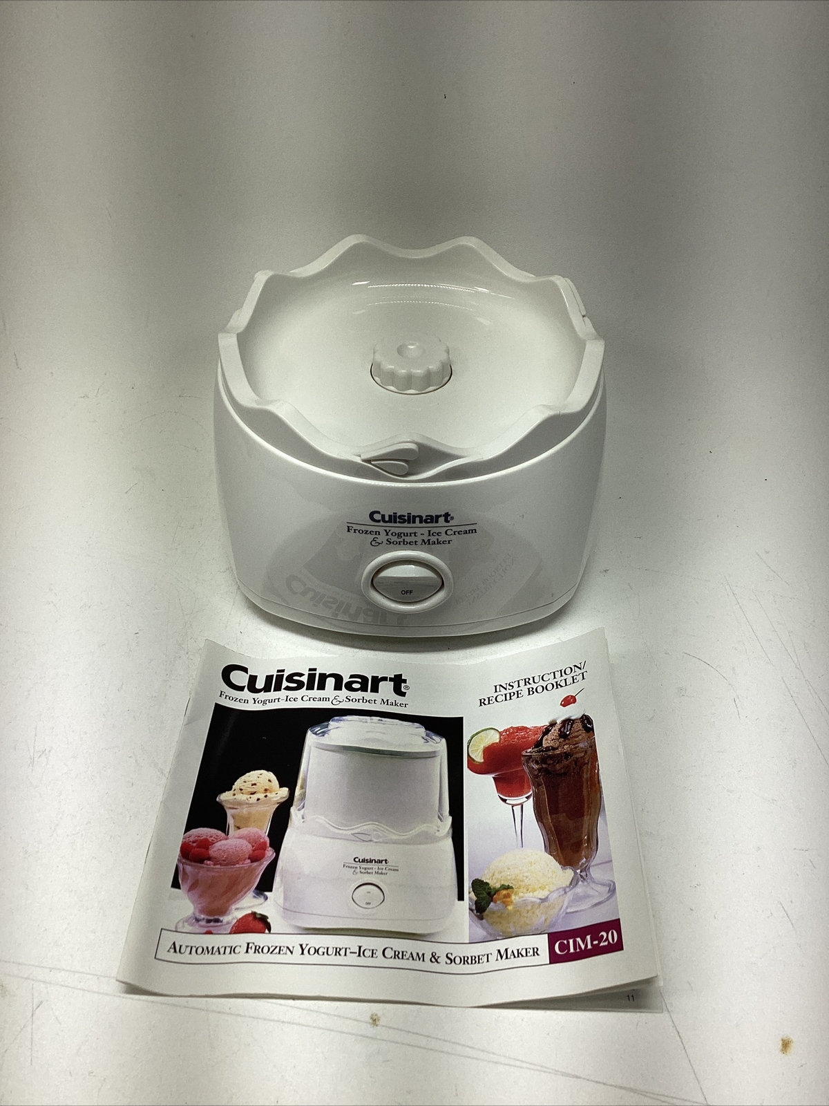 Cuisinart Ice Cream Maker Model CIM-20 Replacement Base Motor & Manual Only