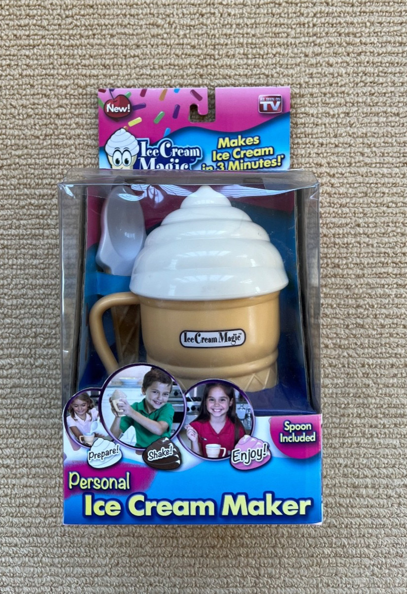 As seen on TV! Personal Ice Cream Maker w/ Spoon- color white New Never Used