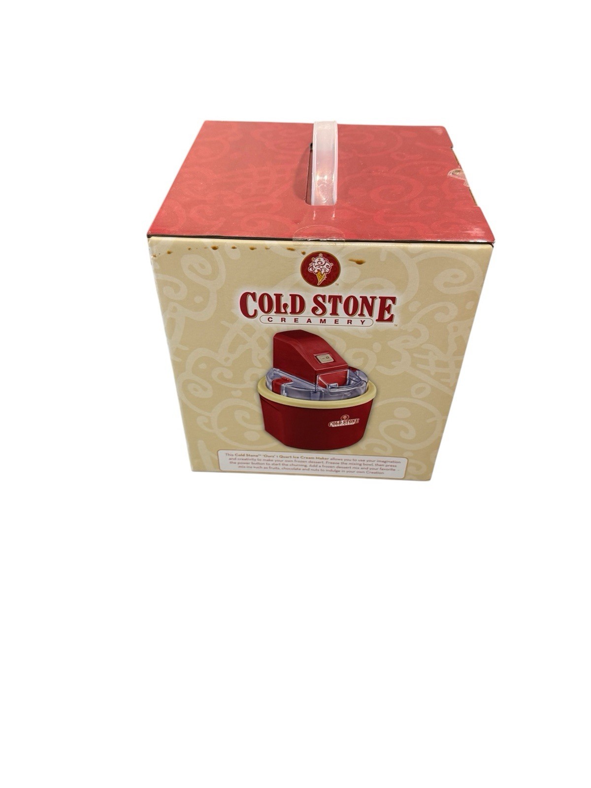 Cold Stone Creamery Electric Ice Cream Maker 2 Pint Fully Automatic Red