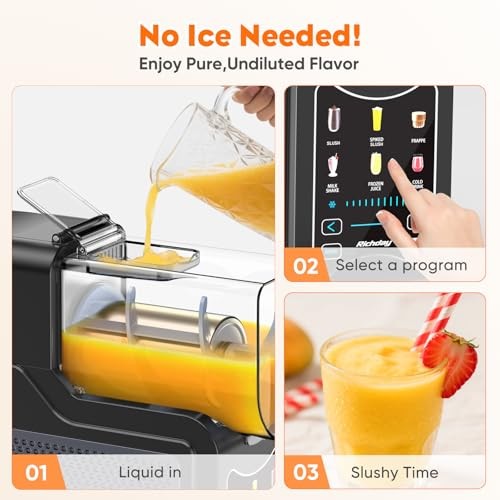 RICHDAY SLUSHIE MACHINE FOR HOME 88OZ FROZEN DRINK MAKER NO ICE SL-3025 – GRAY