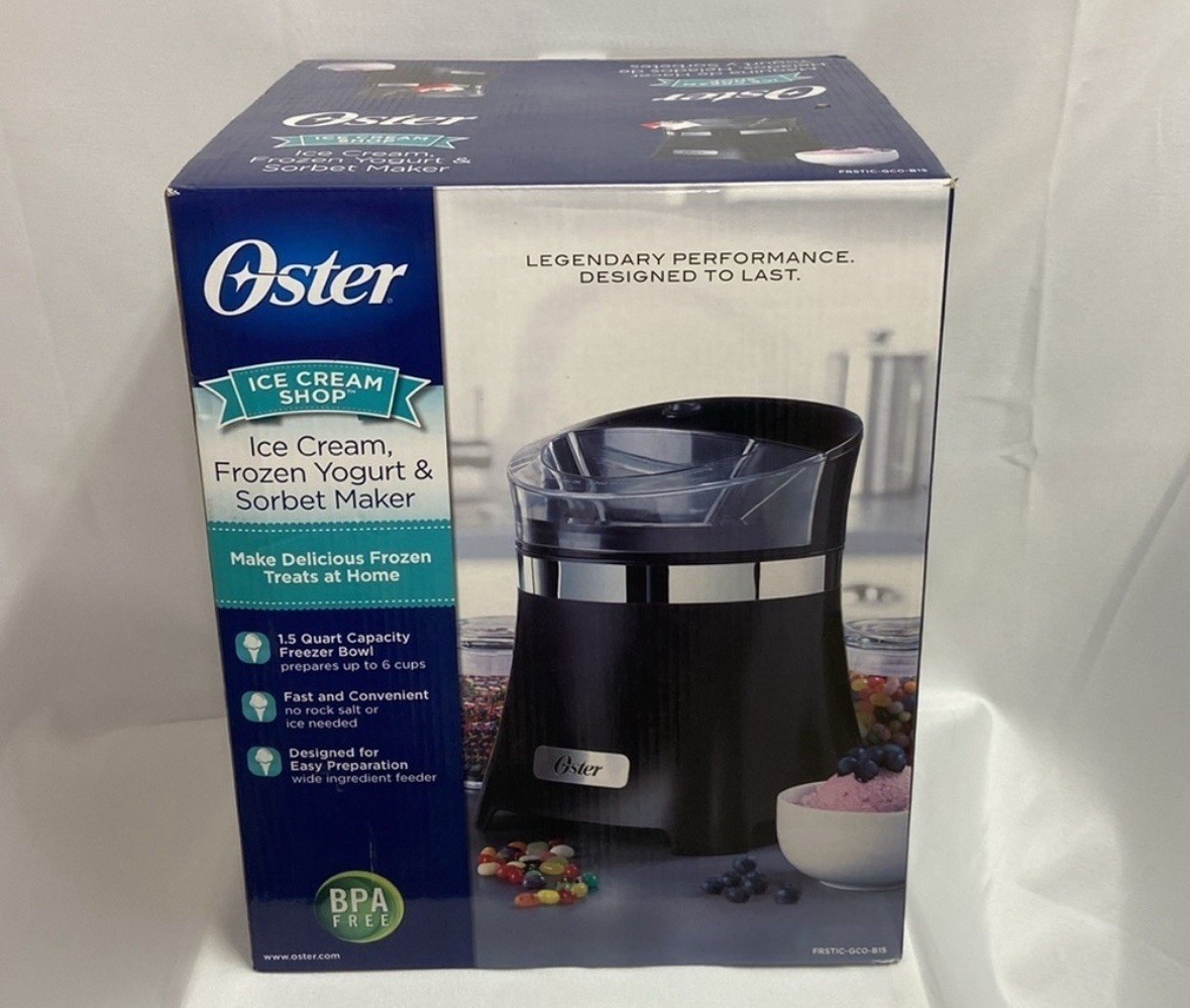Oster Ice Cream Shop Ice Cream, Frozen Yogurt & Sorbet Maker 1.5 Quart NIB