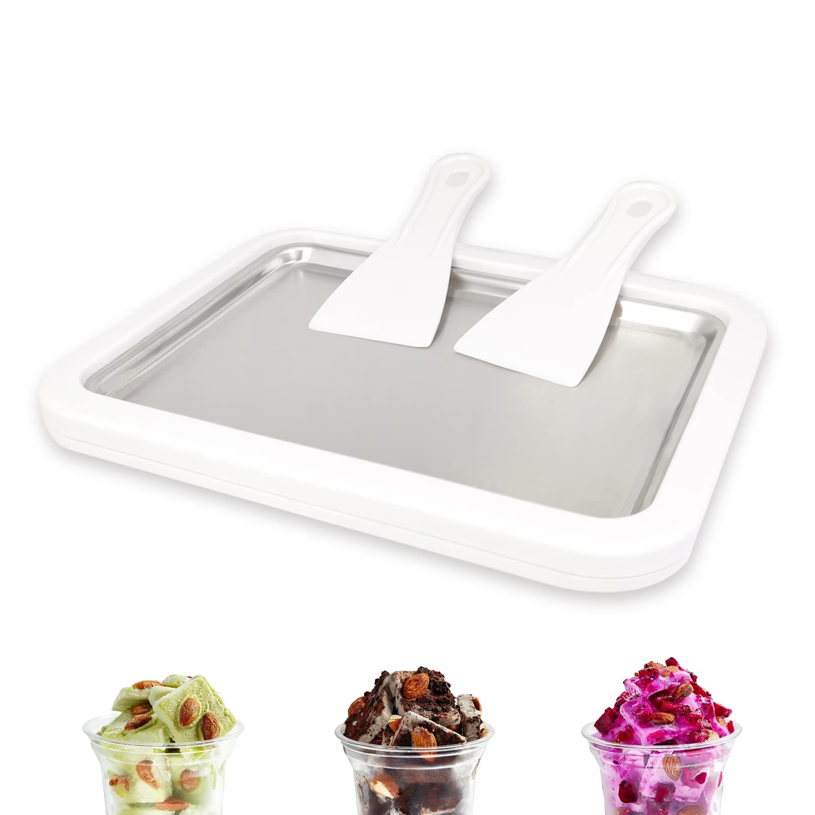 Rolled Ice Cream Maker, Instant Ice Cream Maker, White