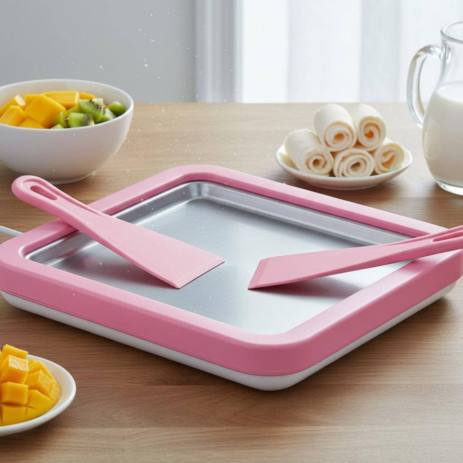 Fried Ice Cream Pan Food Grade Material Rolled Ice Cream Creator Complimentary