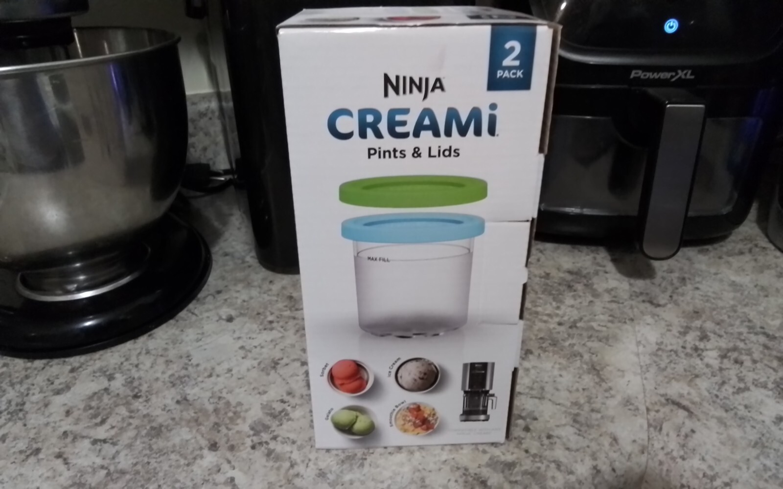 Ninja Creami Molds Pint Containers (2 pack- 16 ounce)