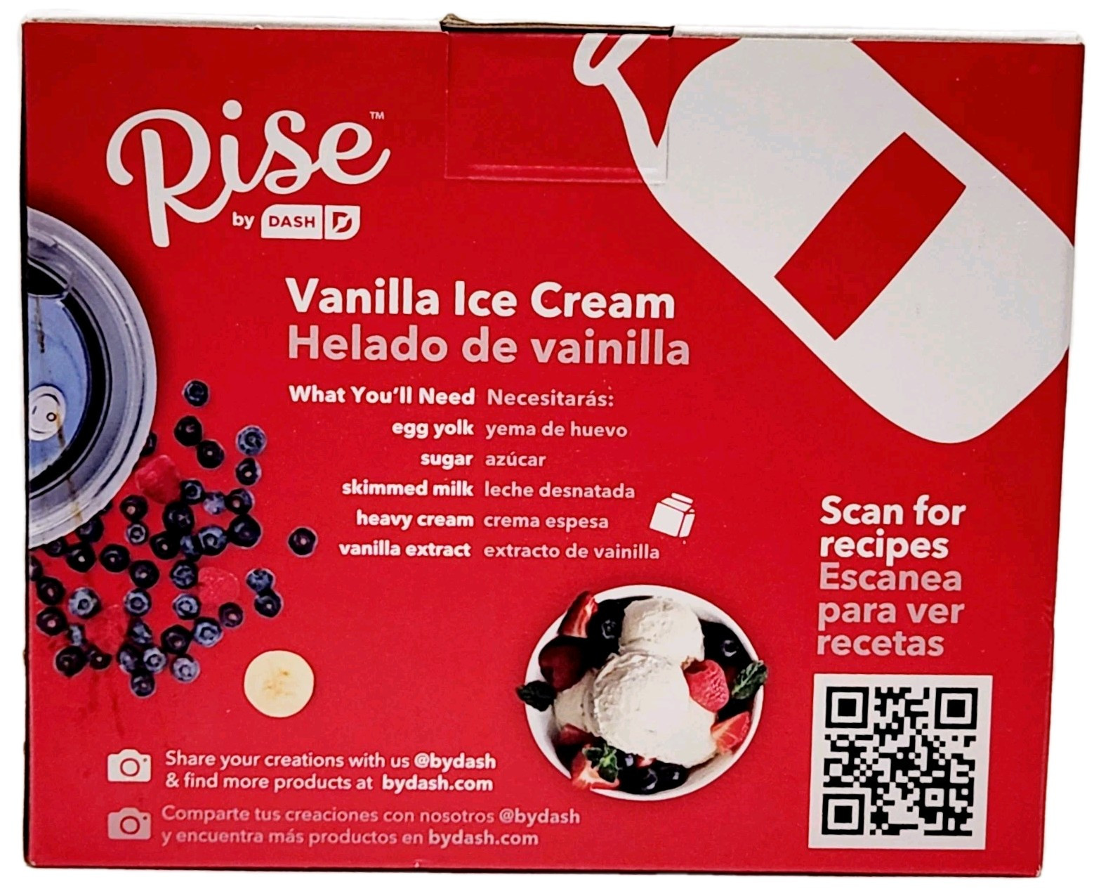 Rise by Dash Blue Small 0.25 qt Ice Cream Maker 6.1” H X 6.3” W X 6.3” L Blue