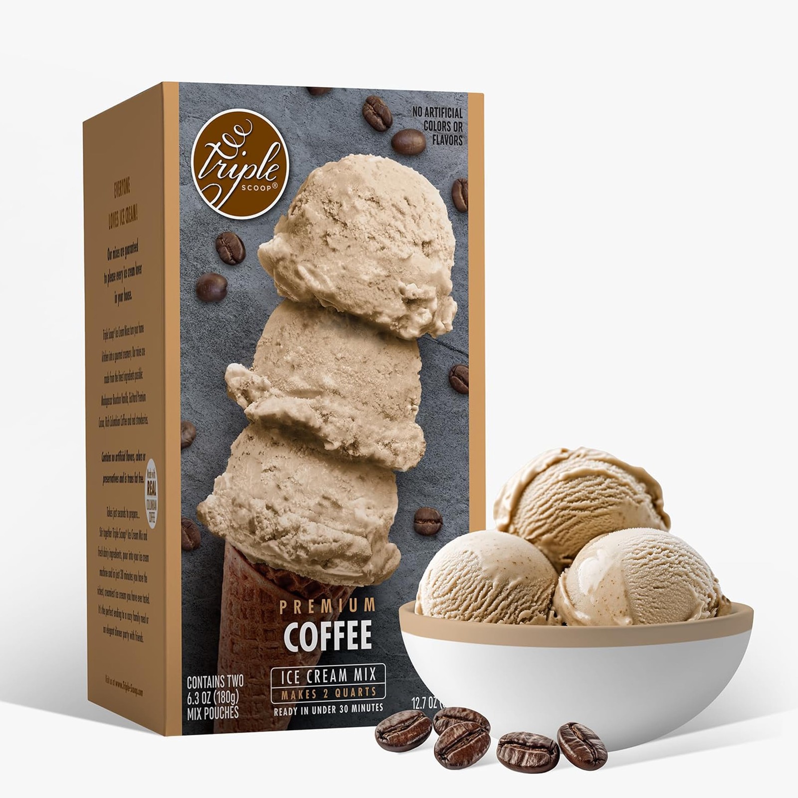 Triple Scoop – Premium Coffee Ice Cream Mix For 52.4 Ounce (Pack of 1)