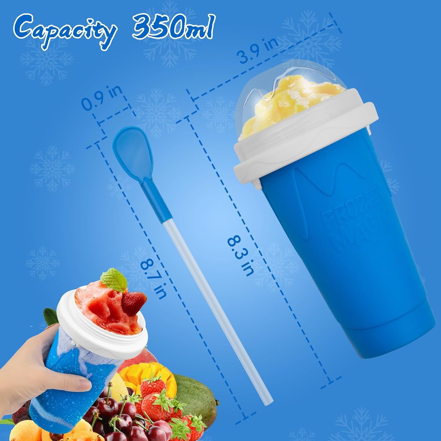 Slushie Maker Cups, Magic Quick Frozen Smoothies Cup for Homemade Milk Shake Ice