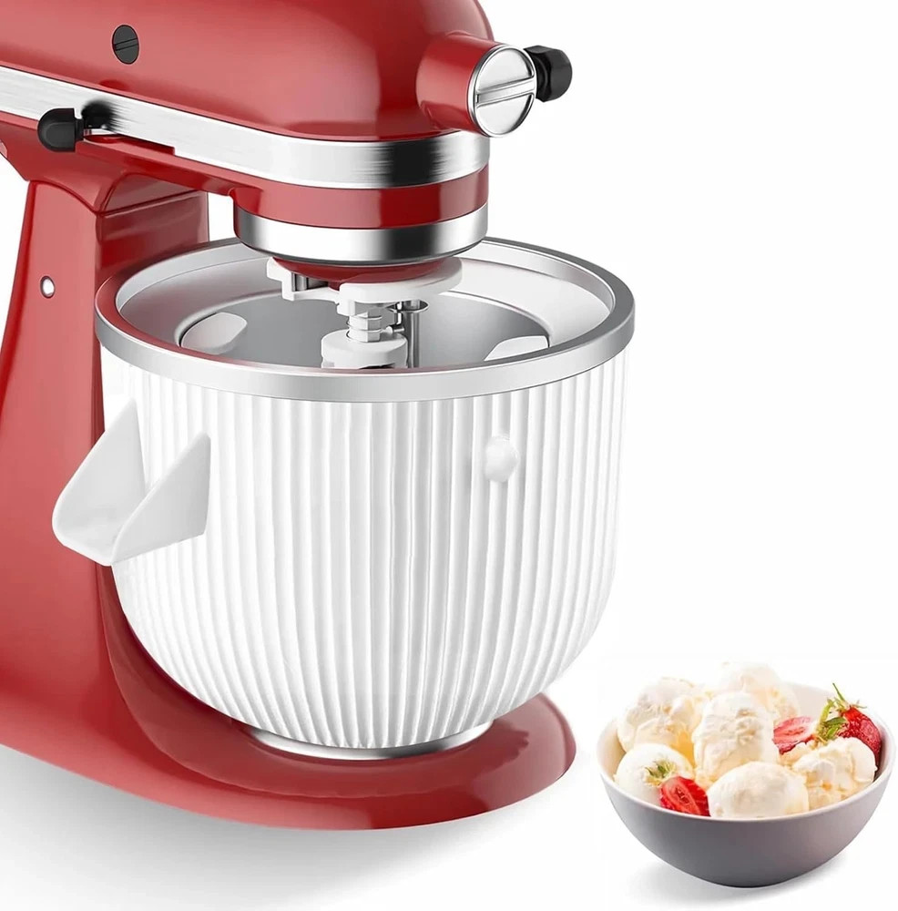 Ice Cream Maker Attachment for Kitchenaid Mixers Fits 4.5 5QT 6QT Stand Mixer