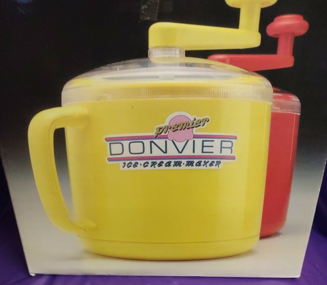 Vintage Donvier Premier Ice Cream Maker WHITE 1 QUART