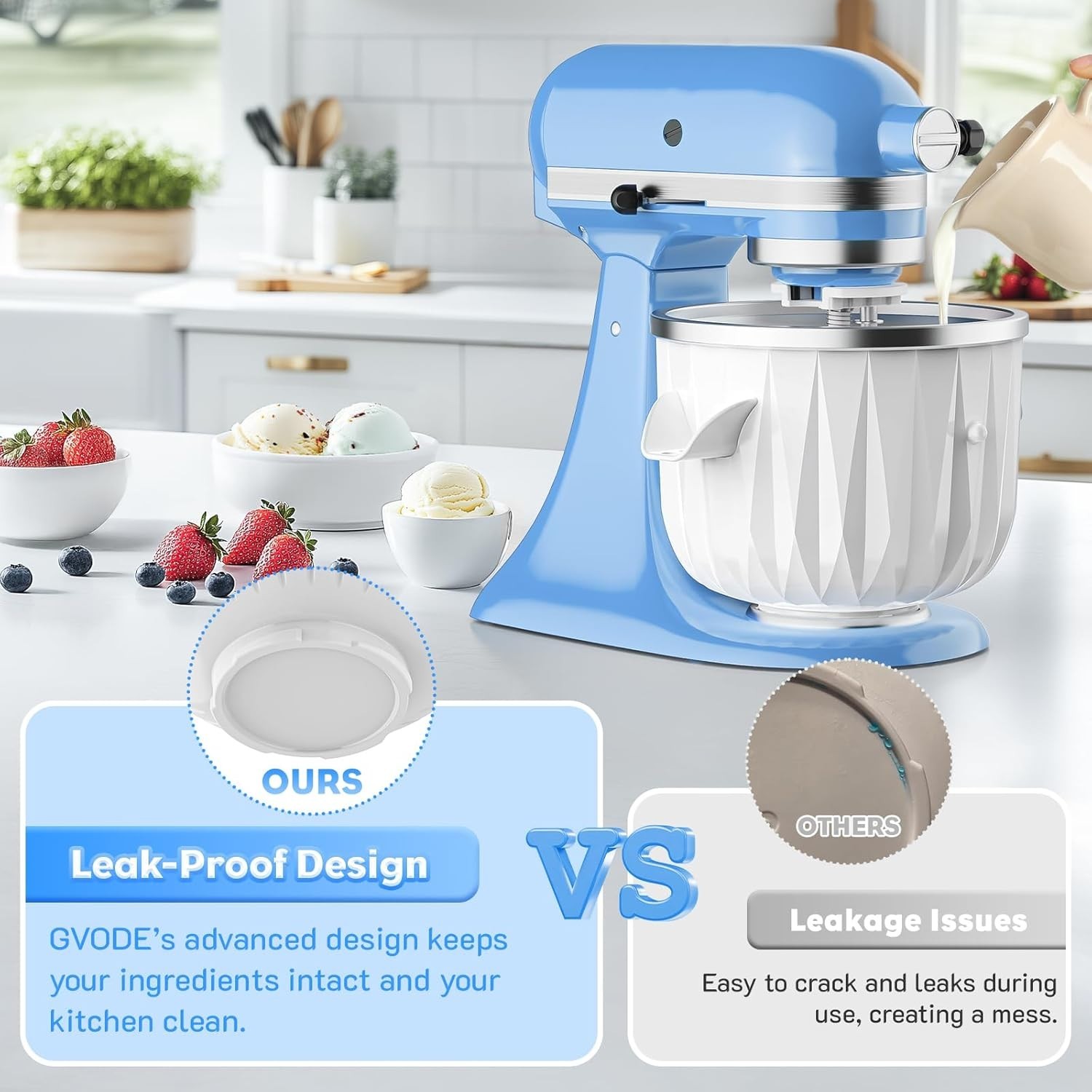 NEW Kitchen Aid Ice Cream Bowl Attachment Set for Delicious Homemade Ice Cream