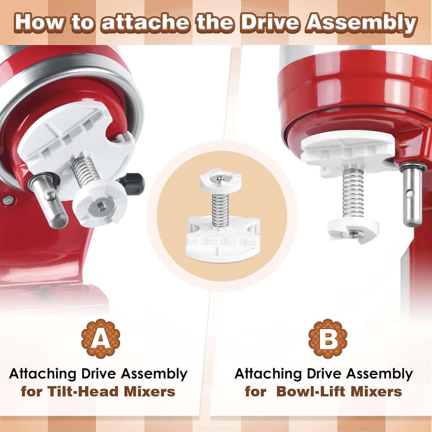 Ice Cream Maker Attachment for Kitchenaid Stand Mixer, Compatible with Kitchenai