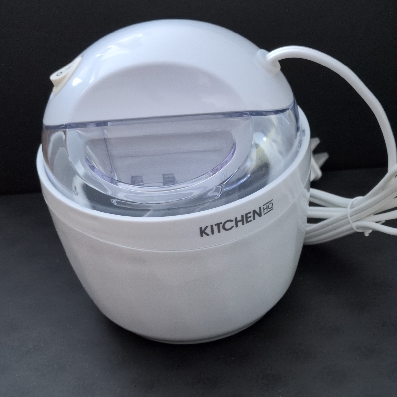 Kitchen Electric Ice Cream Maker BL520 15W White Plastic Glossy Clear Lid