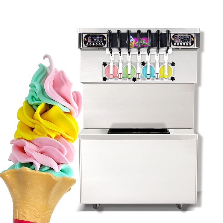 Commercial (4+3 mixed) 7 flavors soft serve ice cream machine,ice cream machine