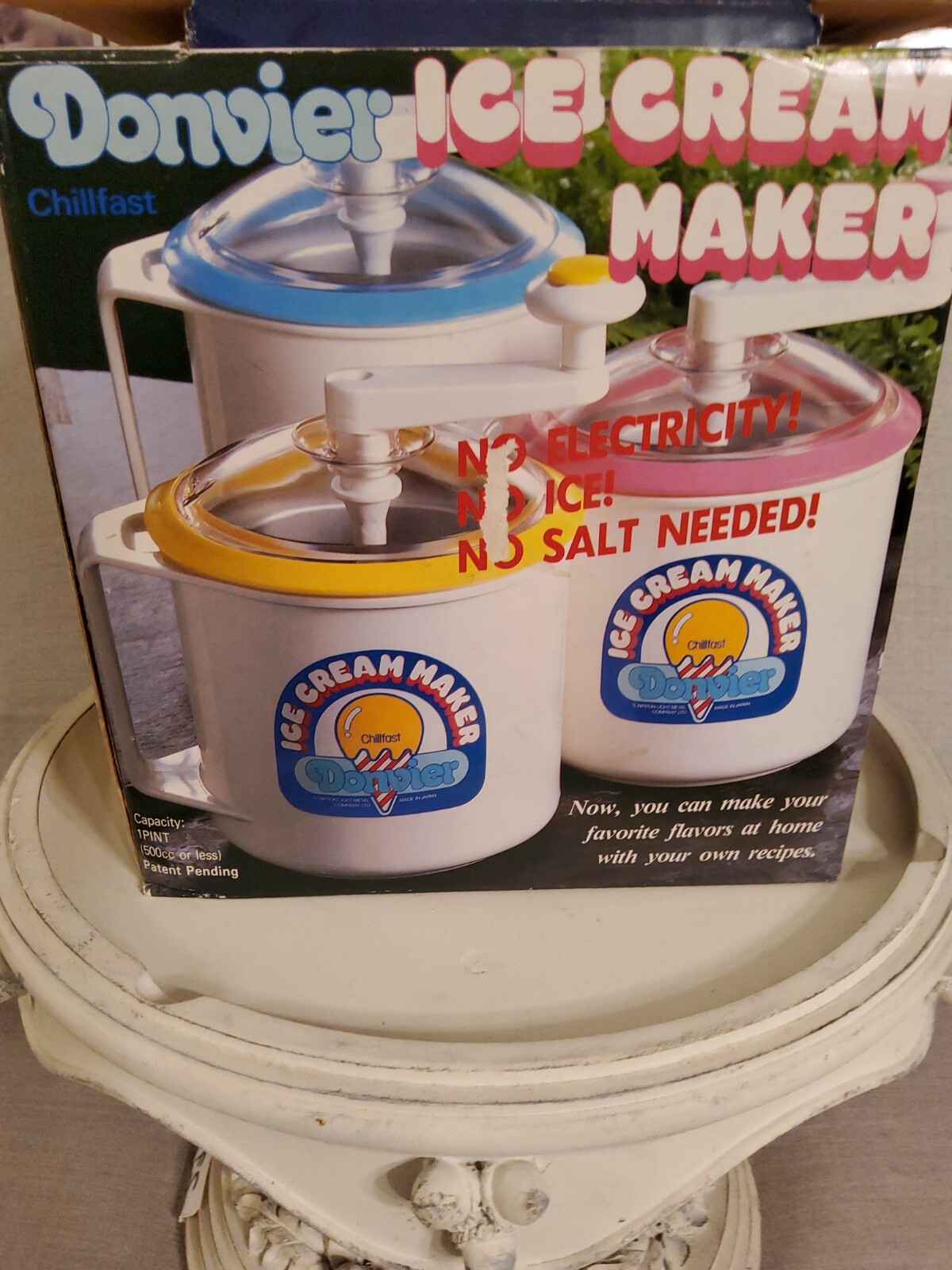 VINTAGE Donvier Chillfast Ice Cream Maker 2 Pint – NEW IN BOX NOS BLUE JAPAN A2