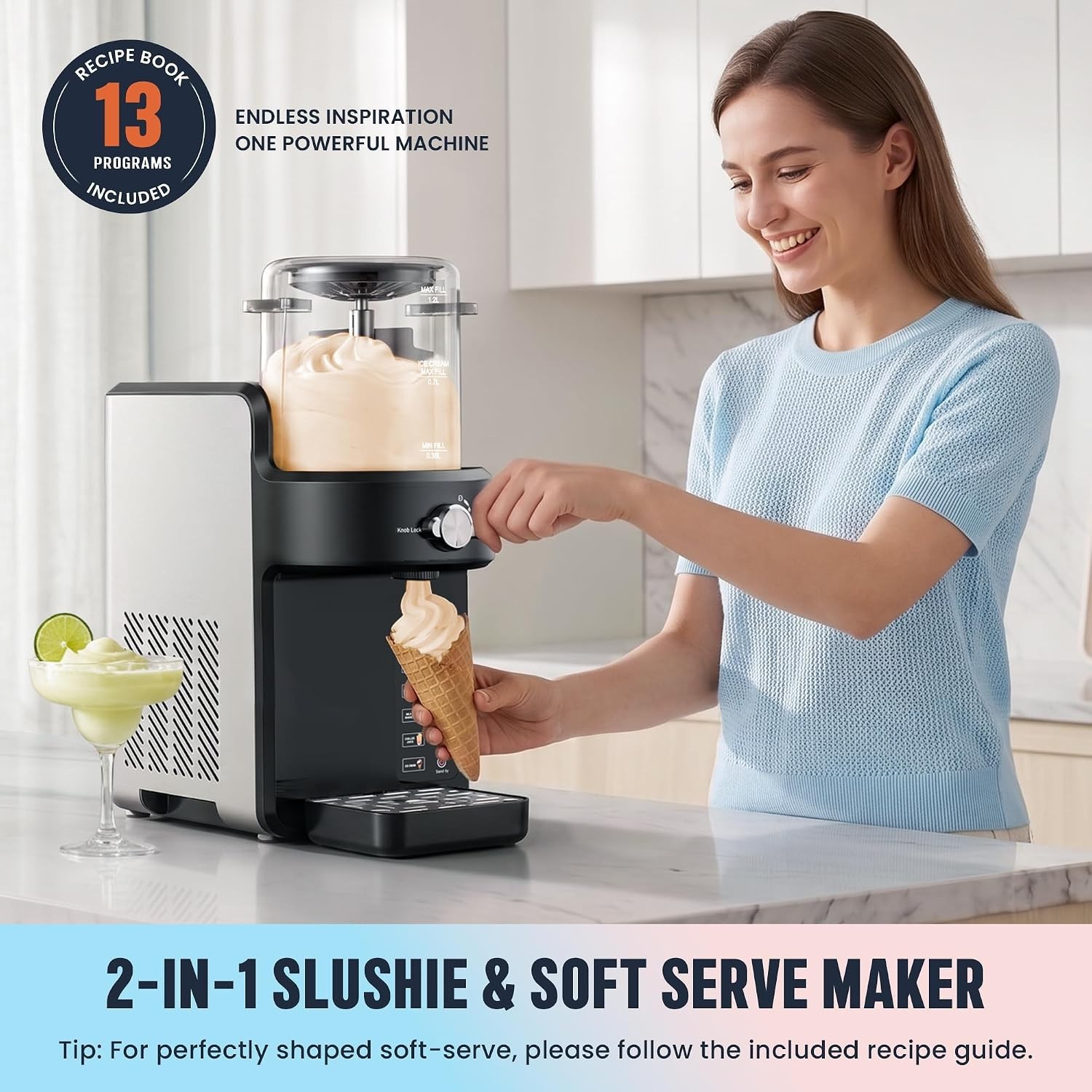 Frost Ice Cream Maker & Slushie Machine Soft Serve Sorbet Margaritas