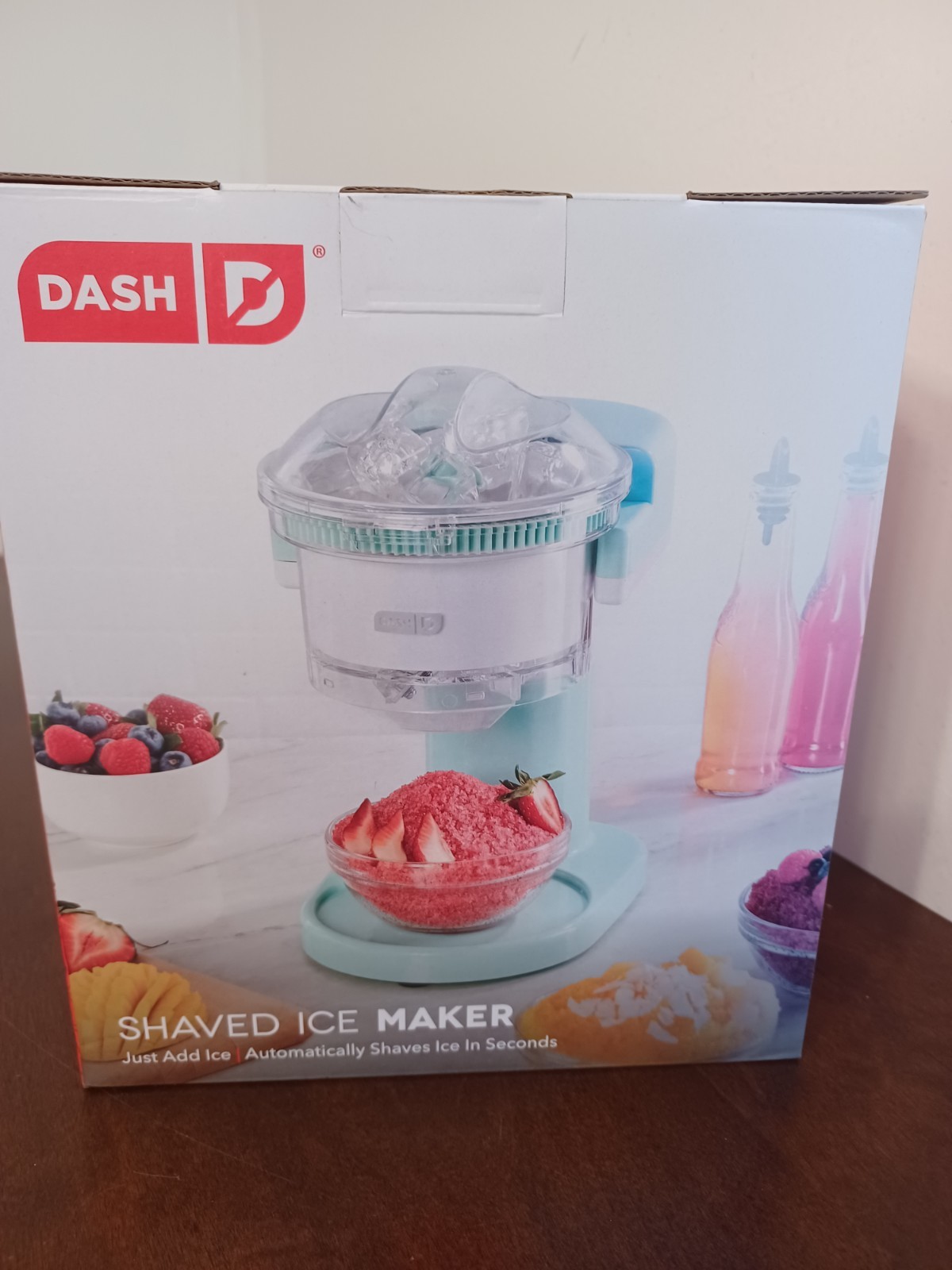 DASH SHAVED ICE MAKER AQUA BLUE STAINLESS STEEL BLADES BRAND NEW IN ORIGINAL…