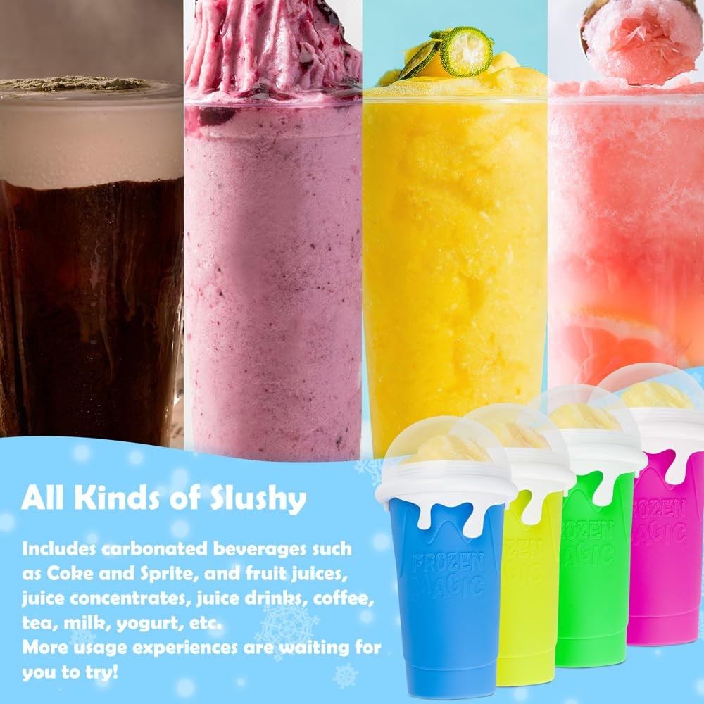 Large Slushie Cup 500ml,Frozen Magic Slushy Cup Maker,DIY Homemade Ice Cream,…